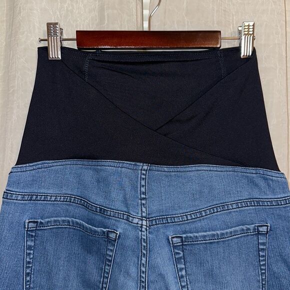 isabel 4/27 Medium Wash Blue Maternity Denim Jegging Criss Cross Back - Picture 5 of 14